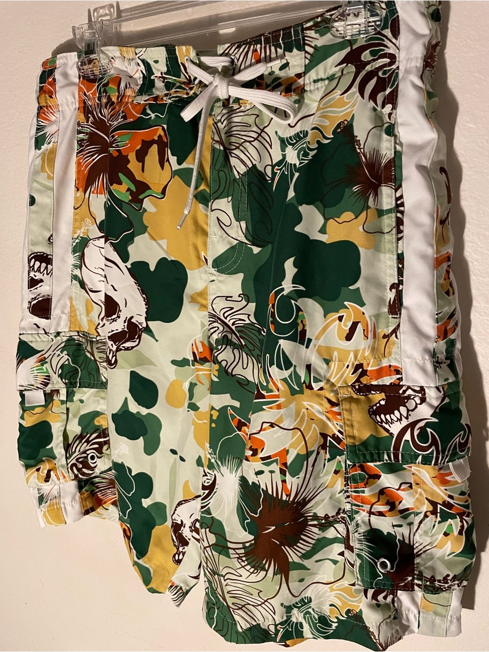 Men's Green Floral Camo Swim Board Shorts